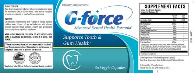 G-force Supplement Fact